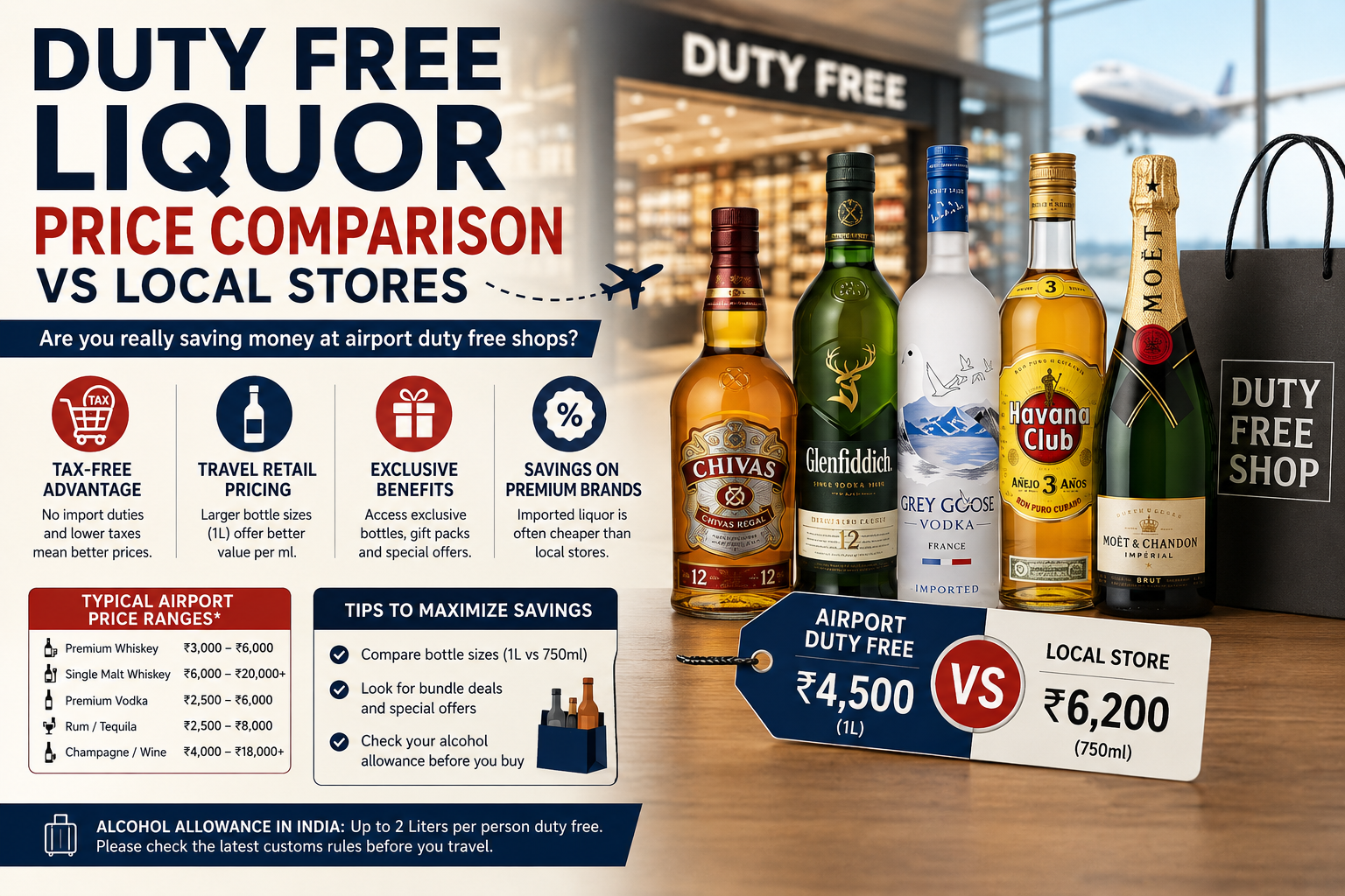 Duty free liquor price comparison