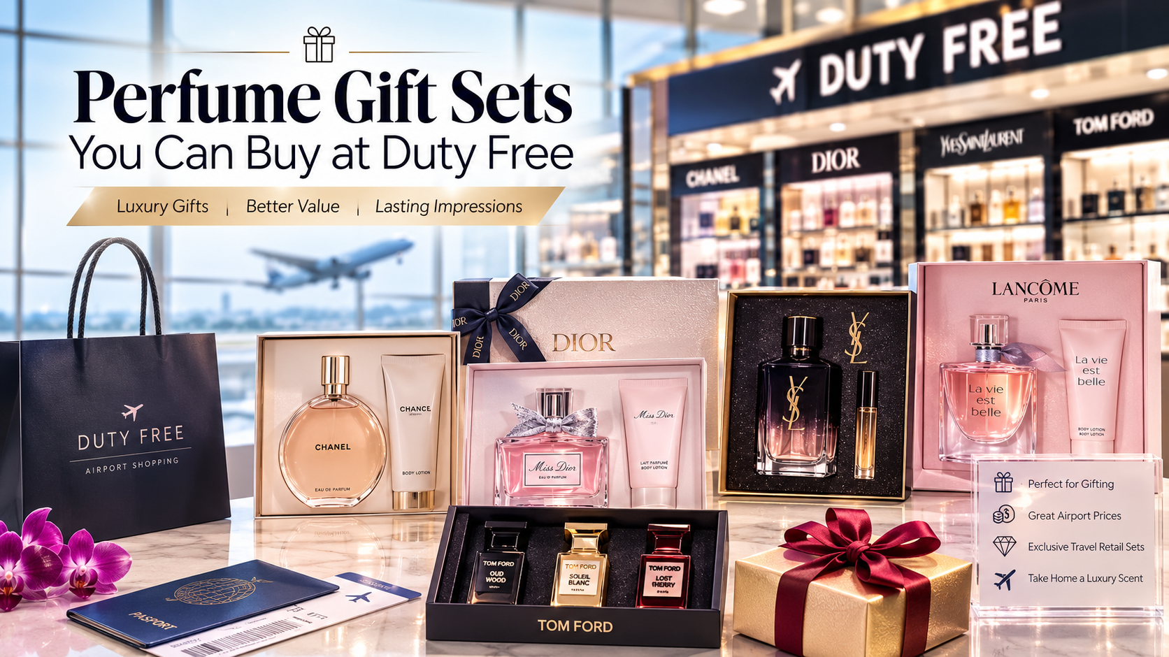 Luxury perfume sets at duty free