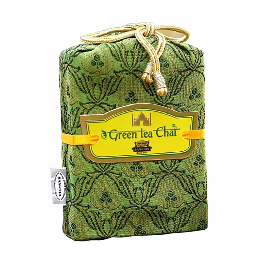 Sancha Green Tea Masala Chai in a tanchoi fabric bag 100gms
