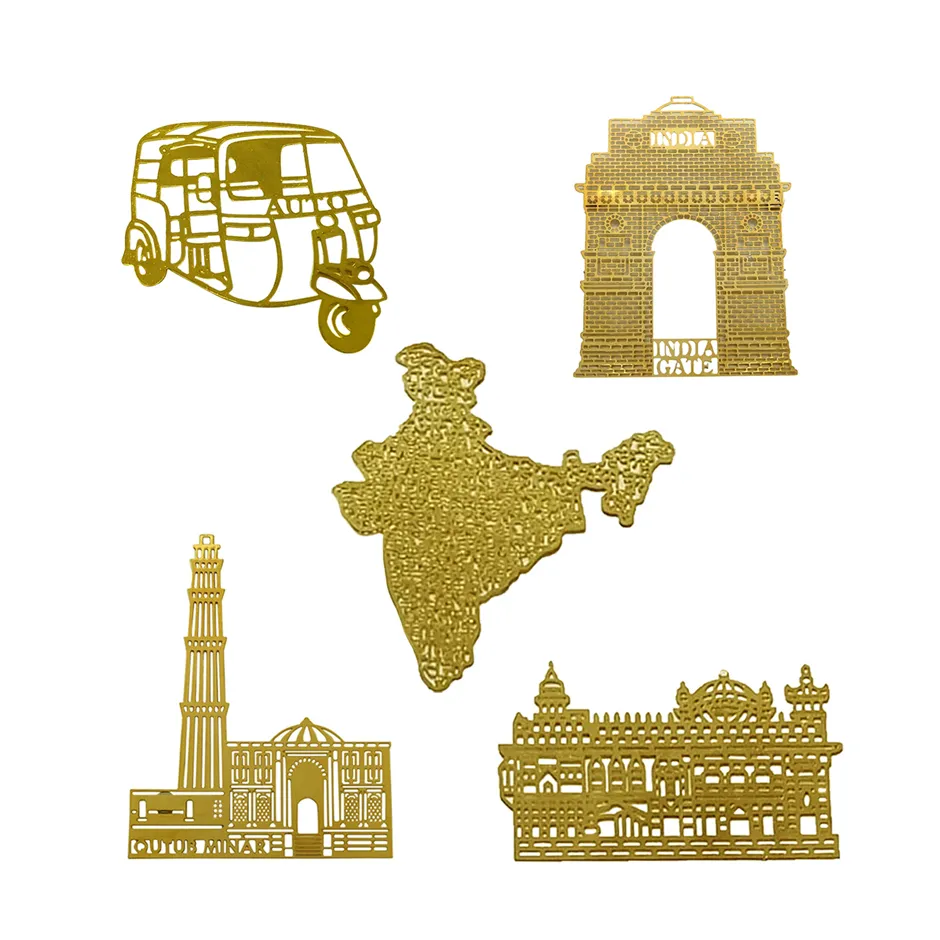 Vibrant India Brass Fridge Magnets/Bookmarks