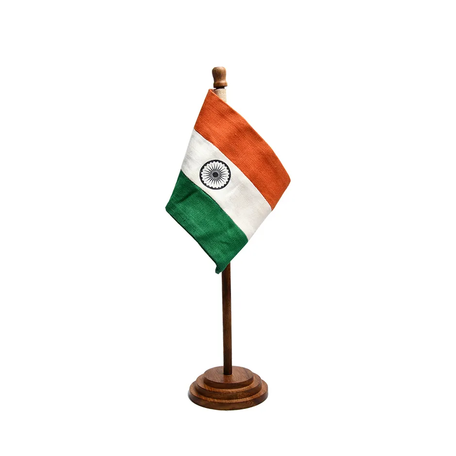 Vibrant India Table Flag Khadi
