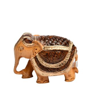 Hand Crafted Elephant with Gold Border 2.5 inch