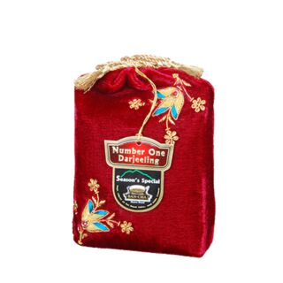 Assam Single Malt Tea Hand Embroider Zardozi Velvet Bag