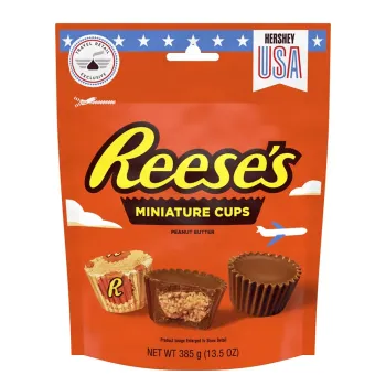 REESE'S Milk Chocolate Peanut Butter Cups Miniatures Candy Pouch 385g