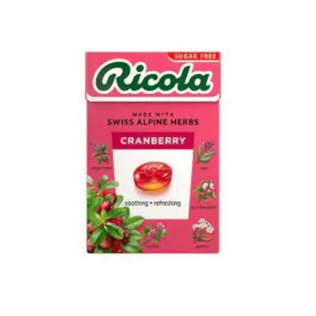 Ricola Cranberry Sugarfree Herb Drops Box