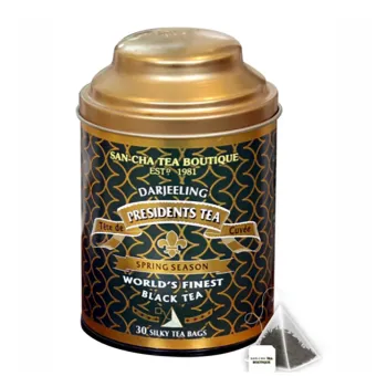 Sancha Presidents Tea Silky Tea Bags in Can (30TB) 60gms