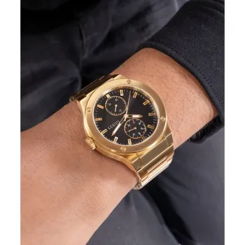 GUESS M Black Round Stainless Steel