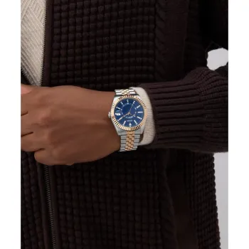 Guess Men Blue Recycled Steel Watch