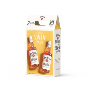 Jim Beam White Bourbon Whiskey Twin Pack
