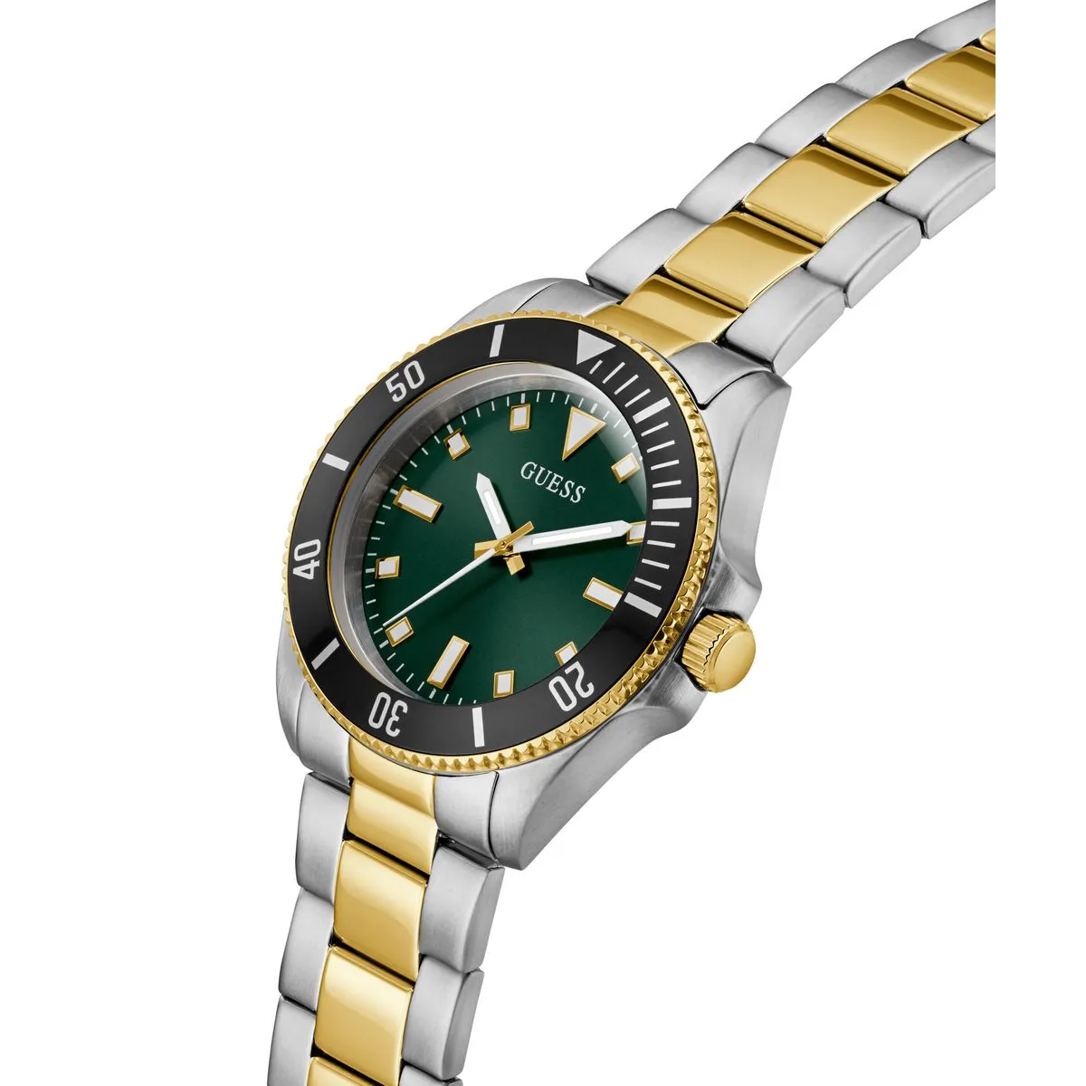 Guess Men Green Stainless Steel Watch