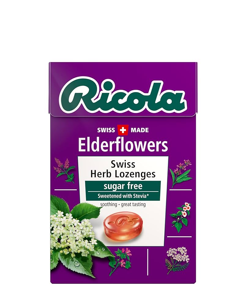 Ricola Elderflowers Sugarfree Herb Drops Box